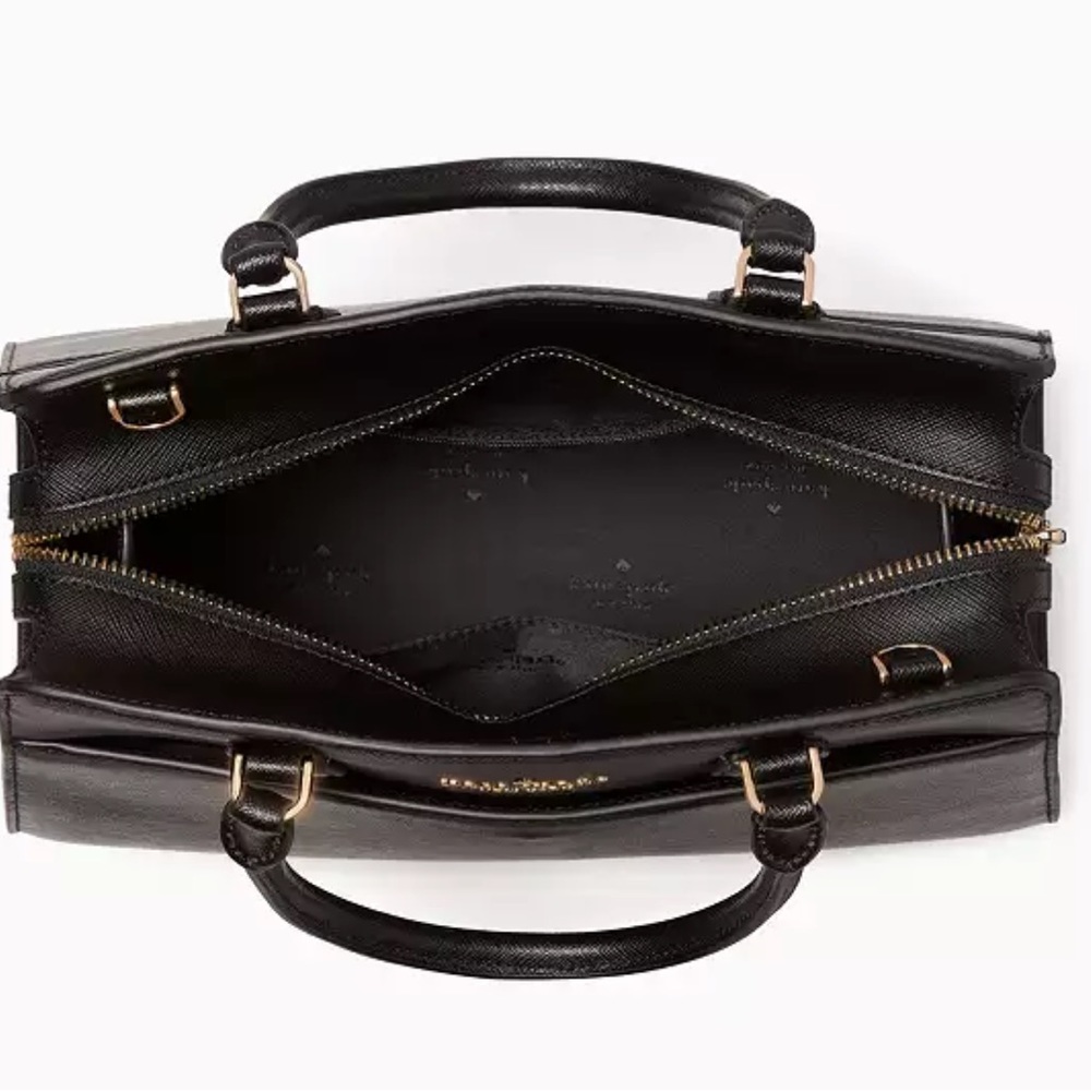 KATE SPADE Madison Saffiano Leather Medium Satchel BLACK COLOR - Picture 4 of 16
